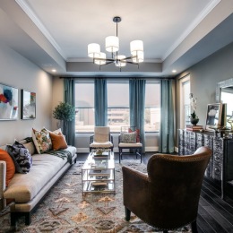 Open space living area with natural lighting