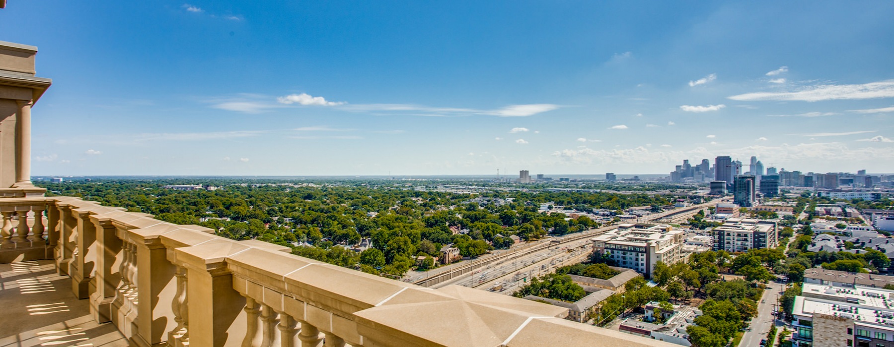 Private terrace oversees downtown Dallas